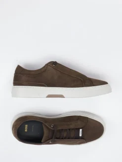 Herren Boss – Sneaker aus Leder in Dunkel