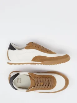 – Sneaker aus Leder-Mix Offwhite Cognac*Boss Online