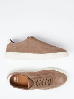 – Sneaker aus Veloursleder taupefarben*Boss Clearance