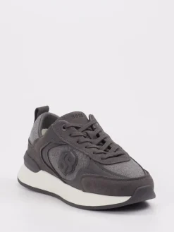 Damen Boss – Sneaker aus Velour/Textil Anthrazit