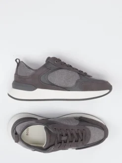 Damen Boss – Sneaker aus Velour/Textil Anthrazit