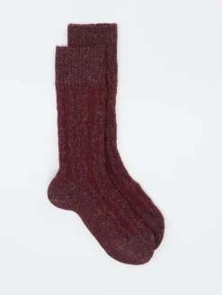 – Freizeitsocken aus Wolle bordeaux meliert*Burlington Discount