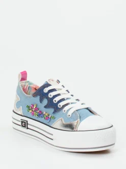 – Plateau-Sneaker aus Textil und Metallicleder*CAFèNOIR Online