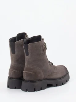 – Schnürboots aus Veloursleder Taupe*CAFèNOIR