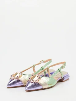 – Slingback-Ballerinas aus Metallicleder fliederfarben*CAFèNOIR Sale