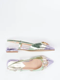 – Slingback-Ballerinas aus Metallicleder fliederfarben*CAFèNOIR Sale