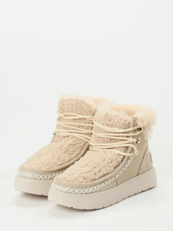 – Stiefelette aus Metallic mit Kunstfell*CAFèNOIR Discount