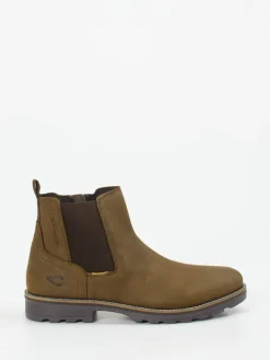Herren Camel Active – Chelsea Boots aus Nubukleder oliv