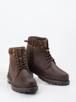 Herren Camel Active – Schnürboots aus Fettleder dunkel