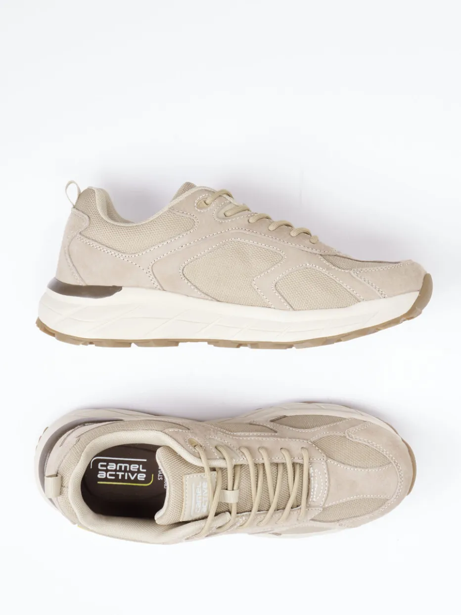 Herren Camel Active – Sneaker aus Nubukleder und Mesh taupe