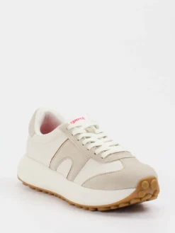 – Retro-Sneaker aus Velours- und Glattleder Offwhite*Camper Sale