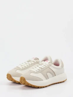 – Retro-Sneaker aus Velours- und Glattleder Offwhite*Camper Sale