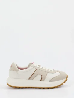 – Retro-Sneaker aus Velours- und Glattleder Offwhite*Camper Sale