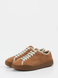 Damen Camper – Sneaker aus Veloursleder cognac