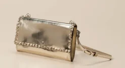 Damen Campomaggi – Clutch aus Metallic-Leder Goldmetallic