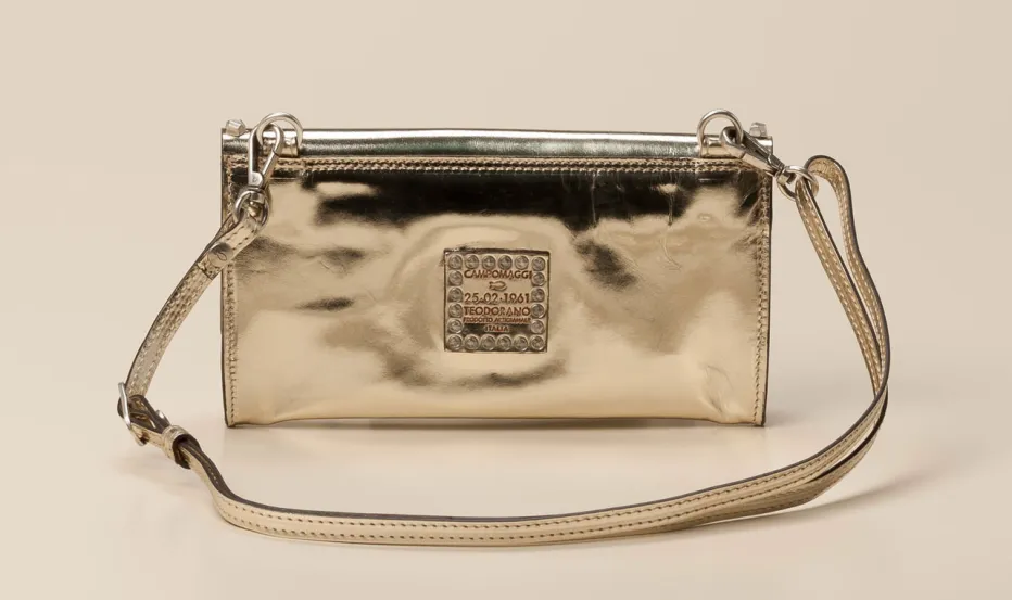 Damen Campomaggi – Clutch aus Metallic-Leder Goldmetallic