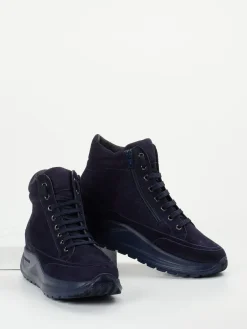 – High-Top Sneaker aus Veloursleder Dunkel*Candice Cooper Outlet