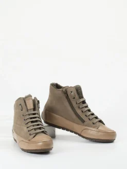 Damen Candice Cooper – High-Top Sneaker aus Nubukleder Taupe