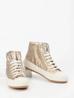 – High-Top Sneaker aus Metallicleder*Candice Cooper Hot