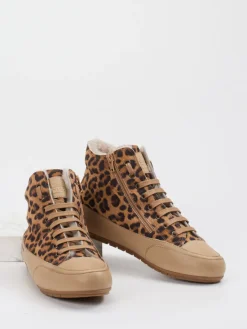 – High-Top Sneaker aus Veloursleder Leoprint*Candice Cooper