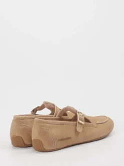 Damen Candice Cooper – Mary Janes aus Veloursleder beige