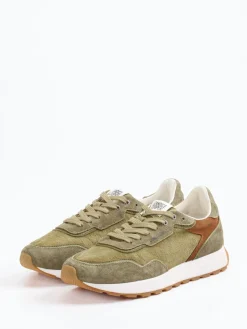 Herren Candice Cooper – Retro-Sneaker aus Veloursleder oliv