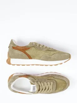 Herren Candice Cooper – Retro-Sneaker aus Veloursleder oliv