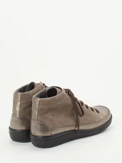 Damen Christian Dietz – High-Top Schnürschuh aus Veloursleder taupe