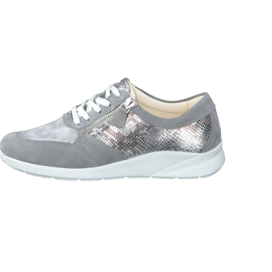 Damen Christian Dietz – Komfortsneaker aus Veloursleder silber