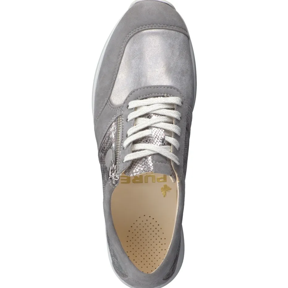 Damen Christian Dietz – Komfortsneaker aus Veloursleder silber