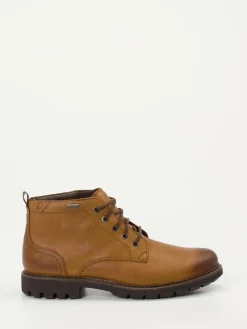 Herren Clarks – Schnürboots aus Glattleder cognac