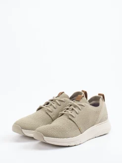 Herren Clarks – Sneaker aus Stricktextil in Sandbeige