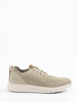 Herren Clarks – Sneaker aus Stricktextil in Sandbeige