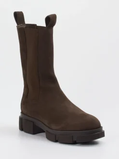 Damen Copenhagen – Chelsea Boots aus Velours-Kalbleder Dunkel