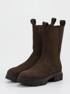 Damen Copenhagen – Chelsea Boots aus Velours-Kalbleder Dunkel