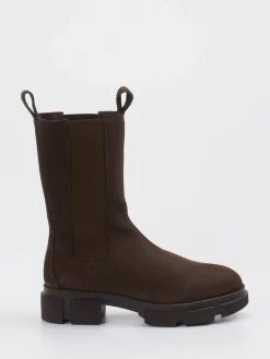 Damen Copenhagen – Chelsea Boots aus Velours-Kalbleder Dunkel