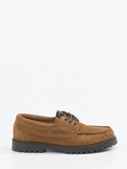 Damen Copenhagen – Schnürschuh aus Veloursleder cognac
