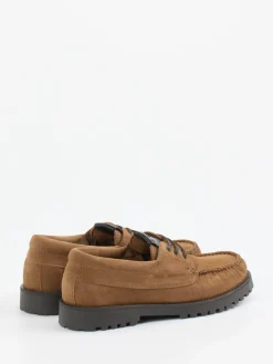 Damen Copenhagen – Schnürschuh aus Veloursleder cognac