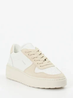 Damen Copenhagen – Sneaker aus Kalbleder und Veloursleder Beige