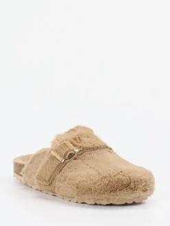 – Pantoletten aus Textil mit Kunstfell*Cypres New