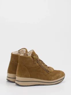 – Keilstiefelette aus Veloursleder cognac*Cypres Soft Discount