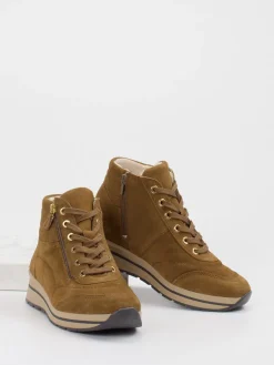 – Keilstiefelette aus Veloursleder cognac*Cypres Soft Discount