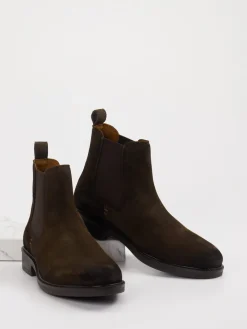 Herren Daniel Kenneth – Chelsea Boots aus Veloursleder dunkel