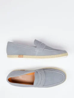 Herren Daniel Kenneth – Slipper aus Veloursleder taubenblau