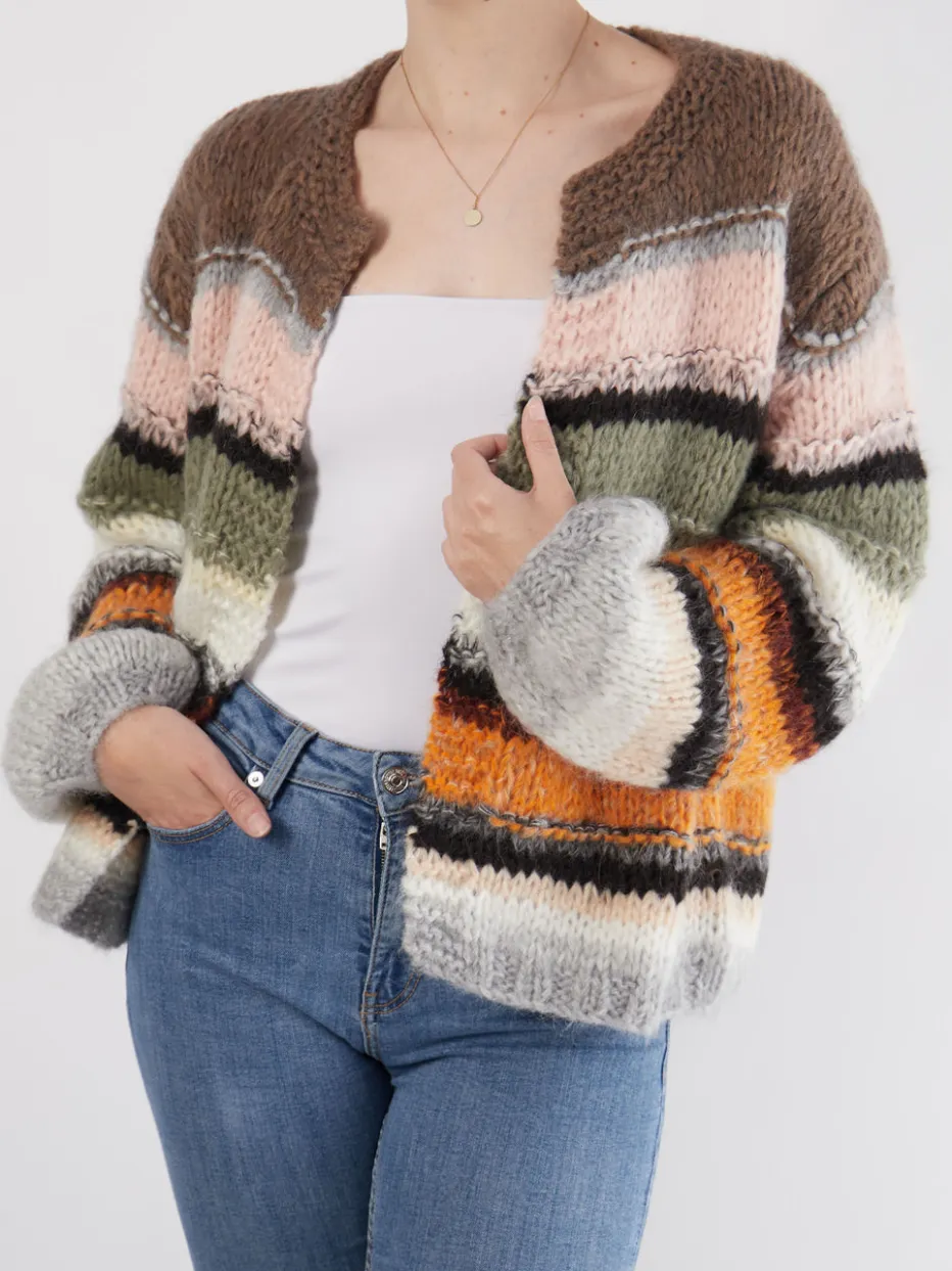 Damen DawnxDare – Kurzjacke aus Textil mit Blockstreifen