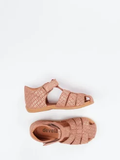 – Kindersandalen aus geprägtem Leder roségold*develab Hot