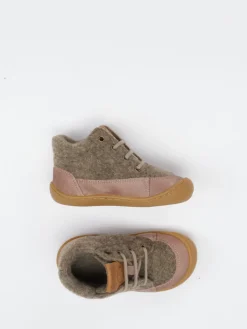 Kinder develab – Lauflernschuh aus Veloursleder und Wollfilz