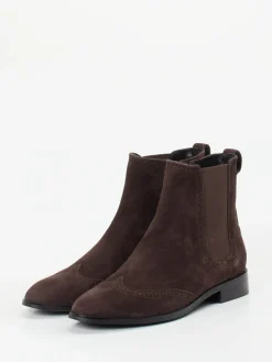 Damen Di Lauro – Chelsea Boots aus Veloursleder Dunkel