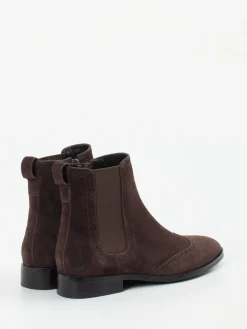 Damen Di Lauro – Chelsea Boots aus Veloursleder Dunkel