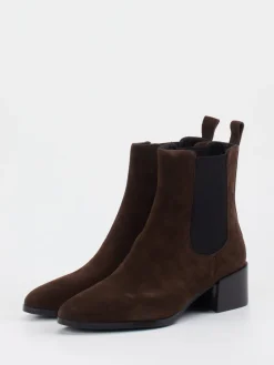 Damen Di Lauro – Chelsea Boots aus Veloursleder dunkel